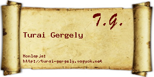 Turai Gergely névjegykártya